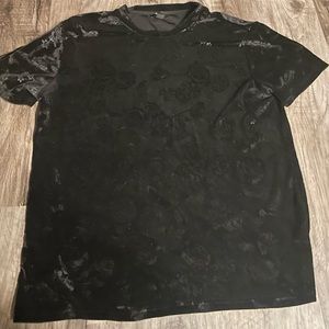 Forever 21 mens rose pattern felt shirt